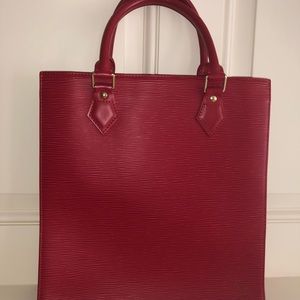 Louis Vuitton Red Epi Leather Tote Bag